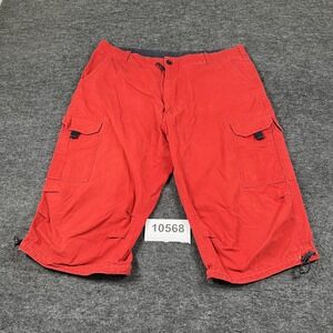 Vintage Rivers Cargo Shorts Mens Large Red Cotton Flat Front Gorpcore Hem